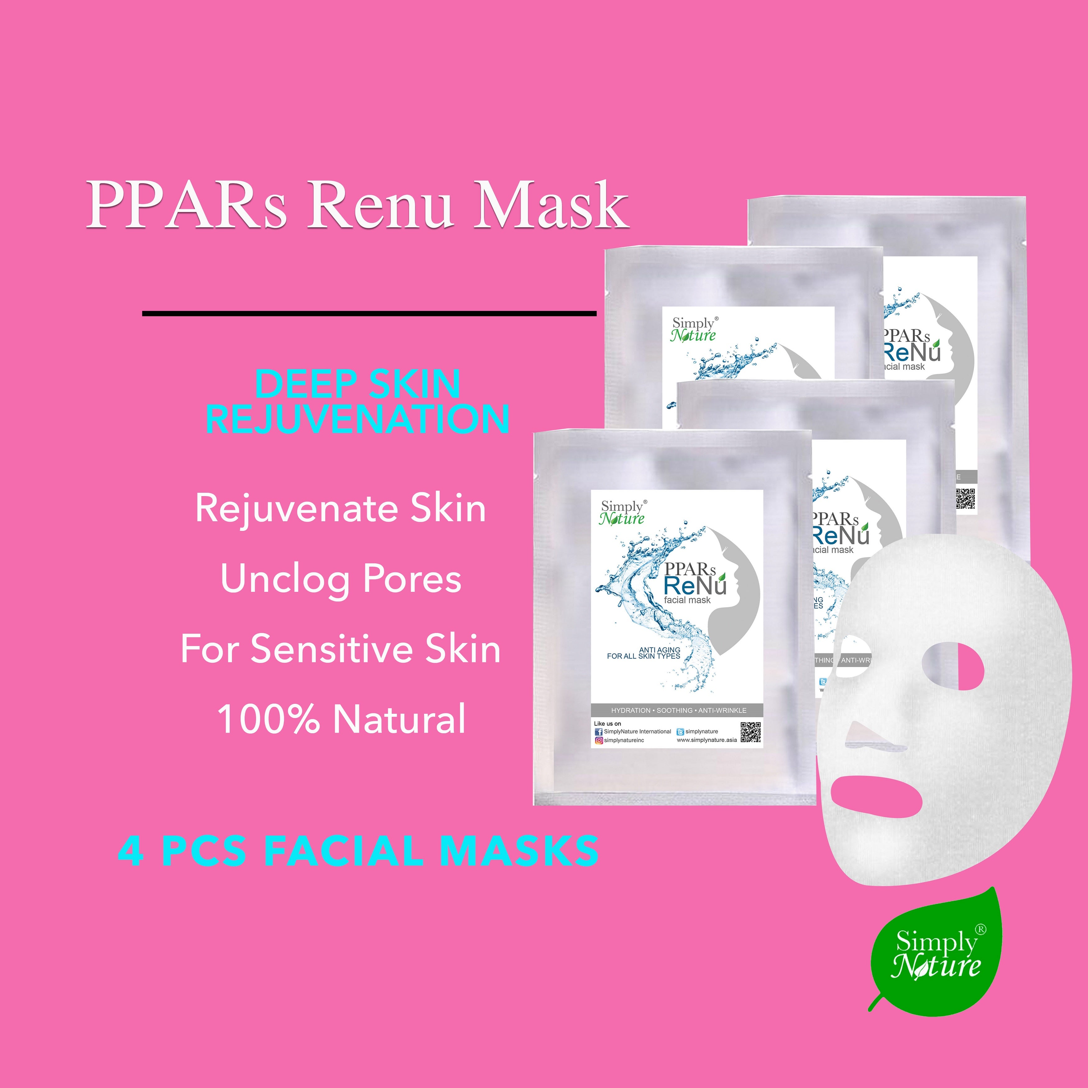 Renu Mask PPARs Renu Mask 4pcs Pack – SimplyNature